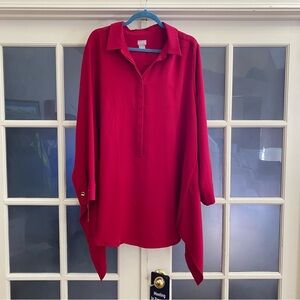 Chico’s size 4 Women's Red Longline Blouse
